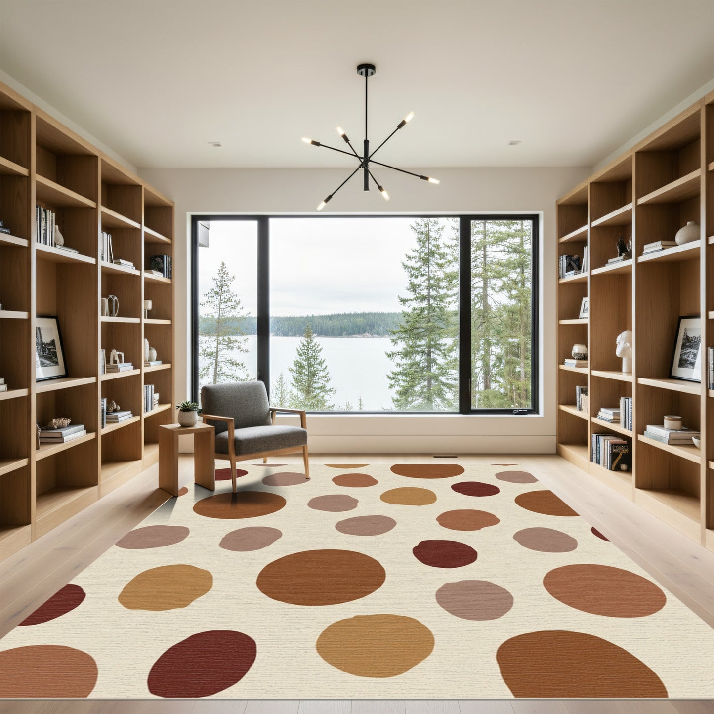 Earthy Circles Abstract Composition Rug