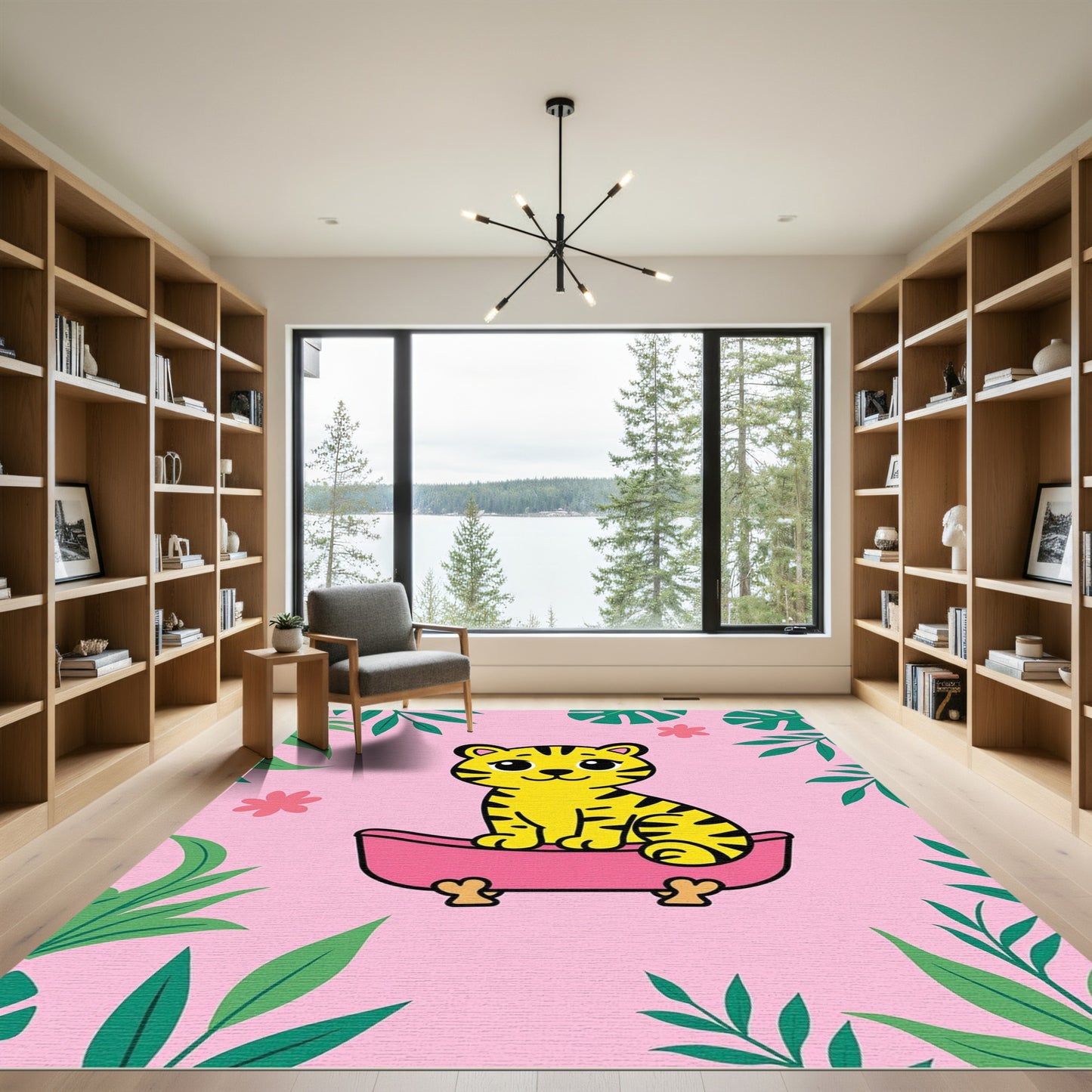 Cute Yellow Tiger Tropical Bath Rug