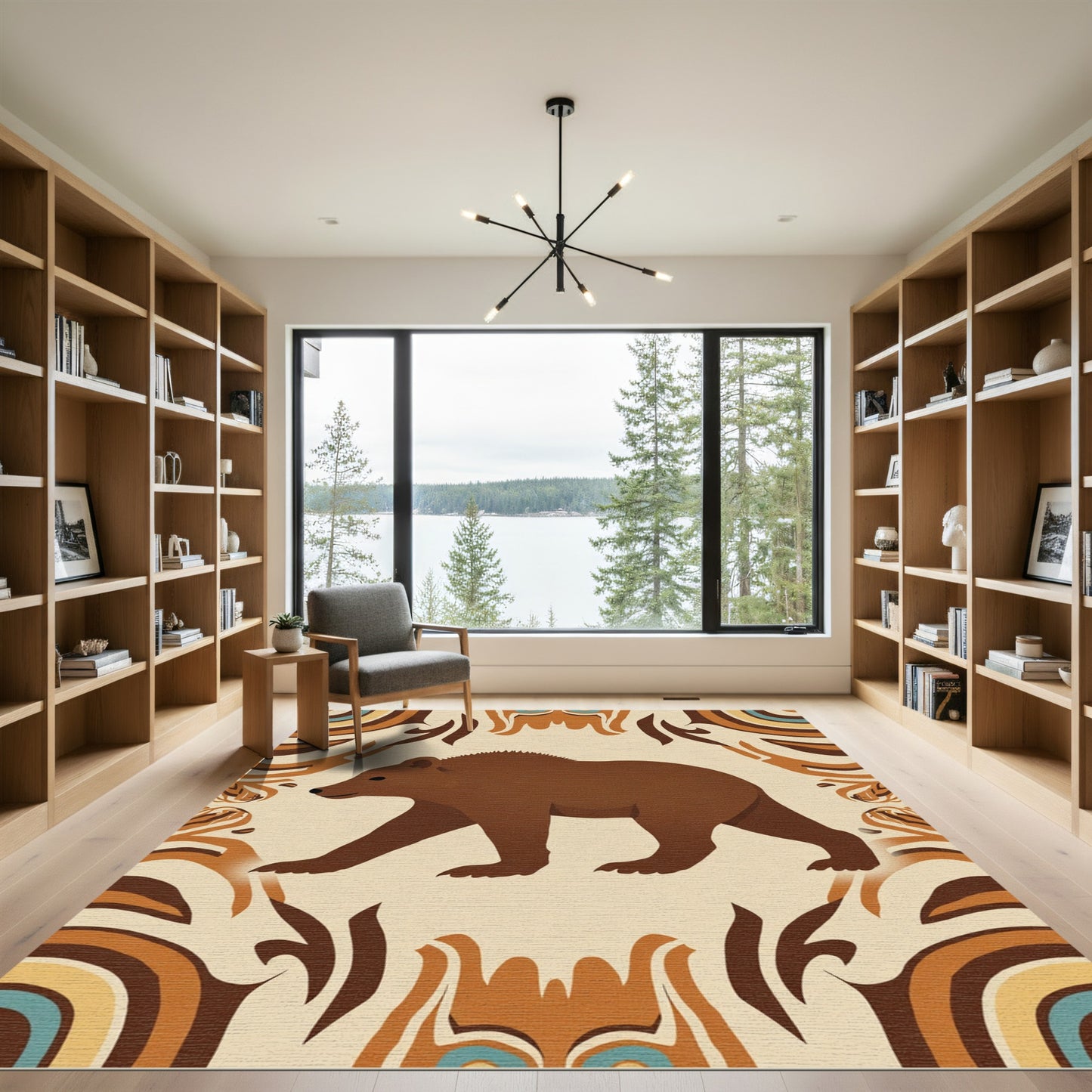 Brown Bear Tribal Arch Rug