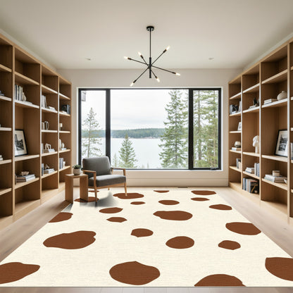 Brown Cream Scattered Spots Rug