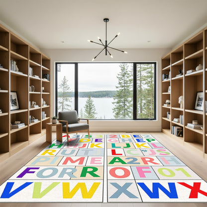 Multicolor Alphabet Block Rug