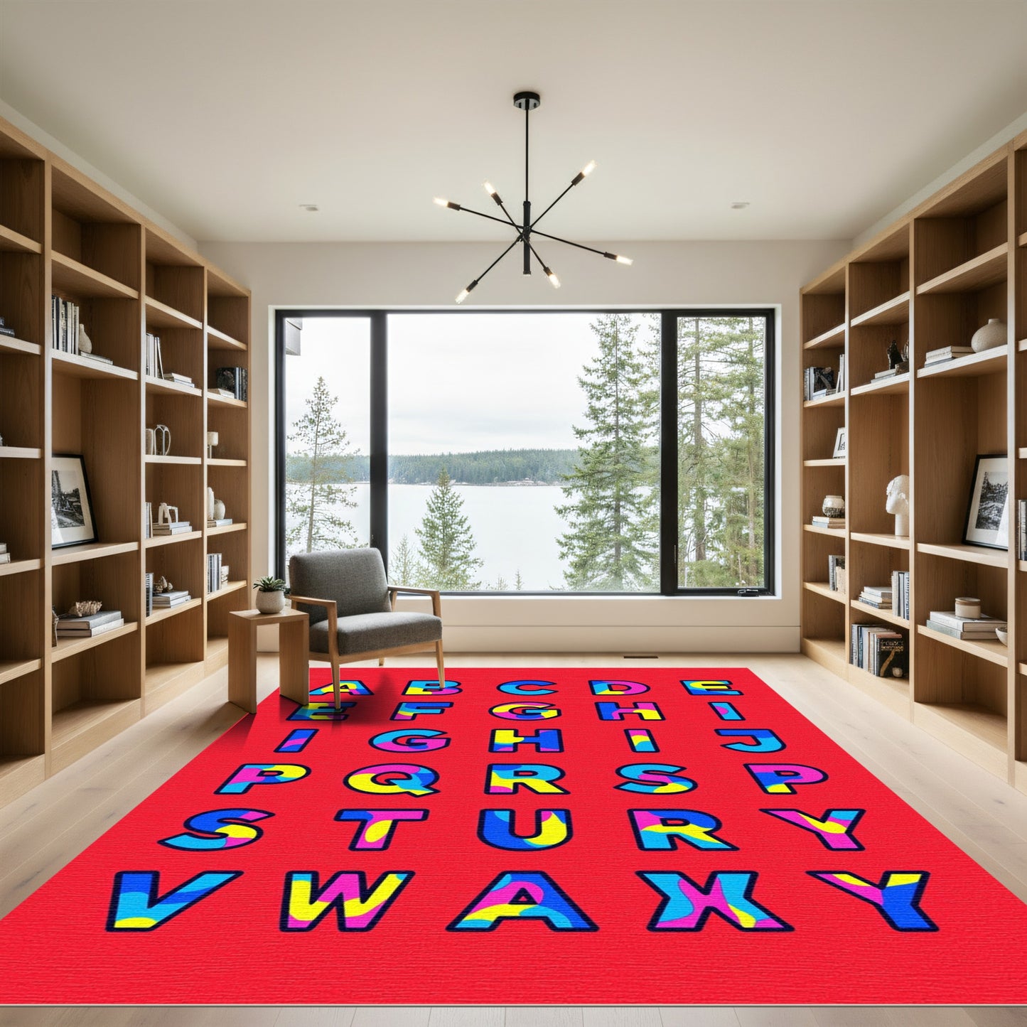Bright Alphabet Splash Art Rug