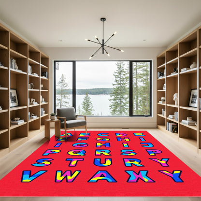 Bright Alphabet Splash Art Rug