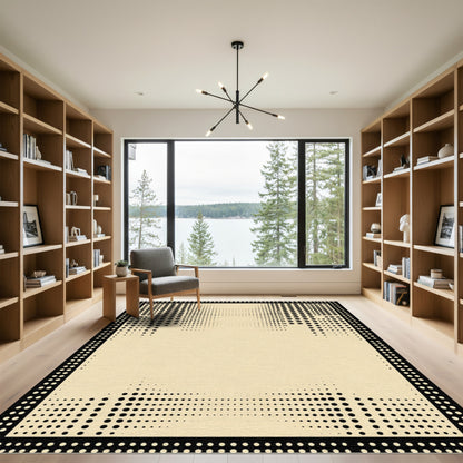 Black White Halftone Scatter Rug