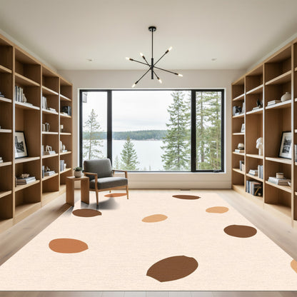 Earthy Tone Freeform Droplet Cluster Rug
