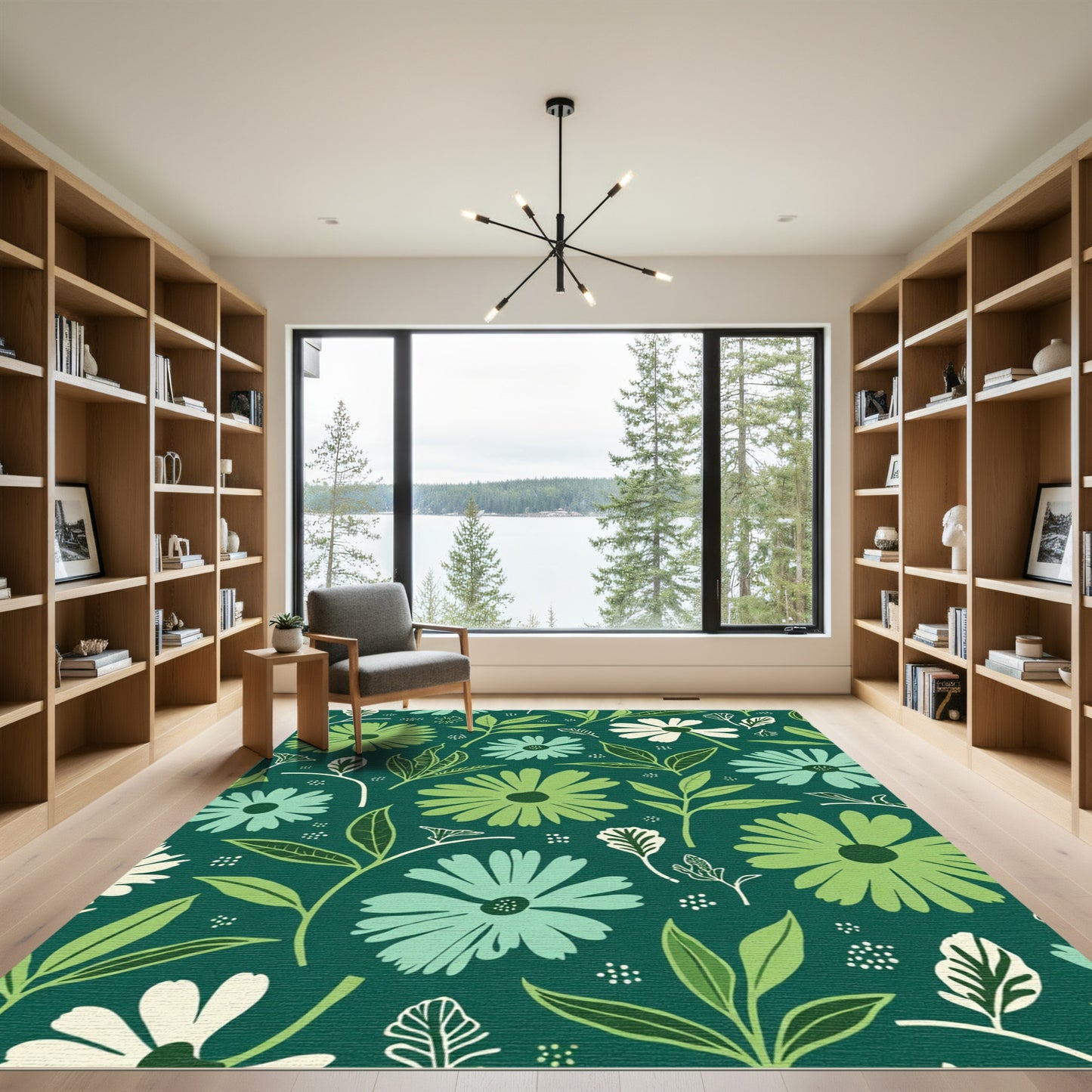 Shades Green Floral Meadow Rug