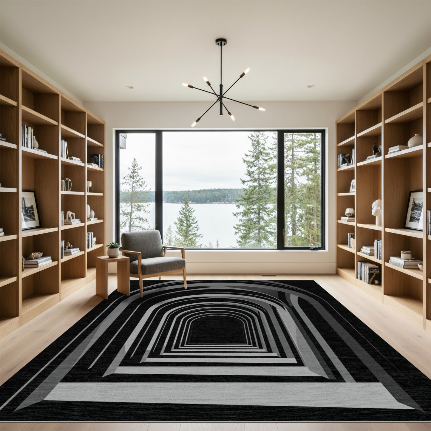 Monochromatic Arc Tunnel Illusion Rug