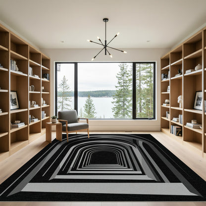 Monochromatic Arc Tunnel Illusion Rug