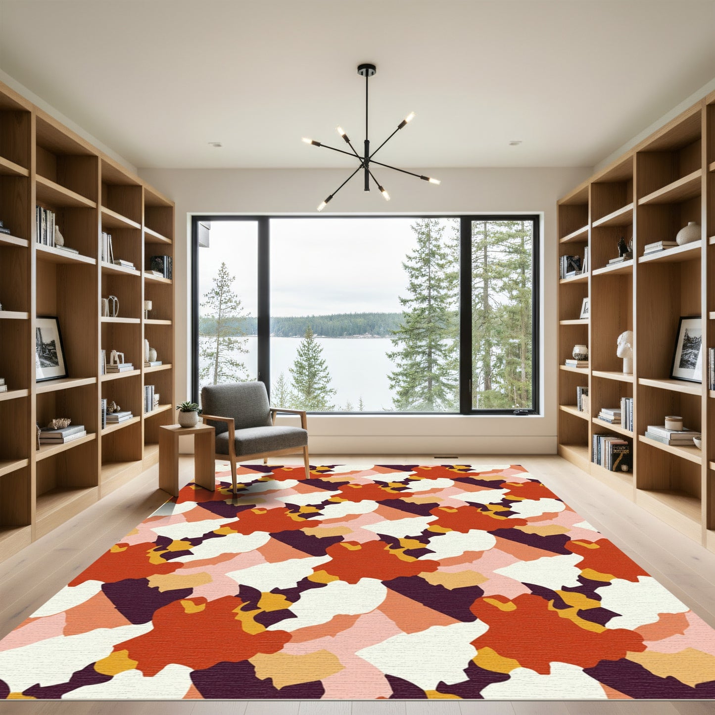 Auburn Crimson Organic Flow Rug