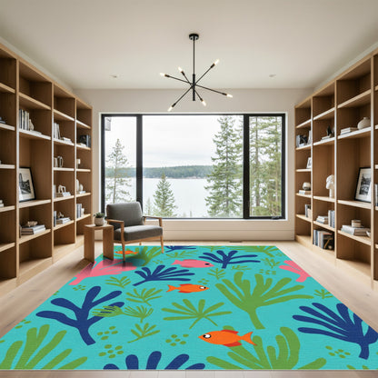 Coral Reef Fish And Seaweed Whimsy Rug