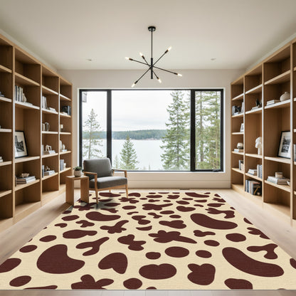 Brown Cream Irregular Spots Rug
