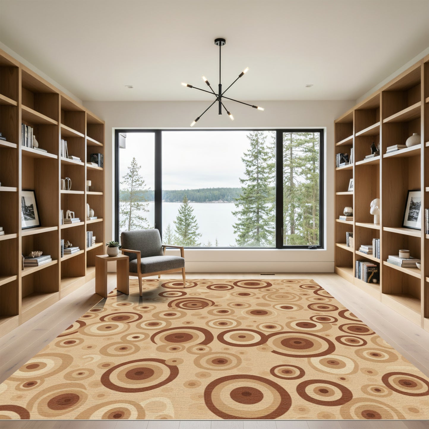 Earth Tones Concentric Circles Rug