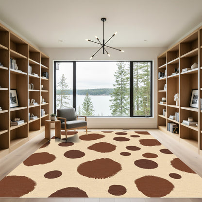 Earthy Brown Spotted Cowhide Rug