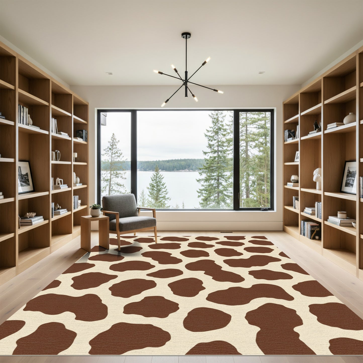 Brown Spots Organic Arrangement Rug