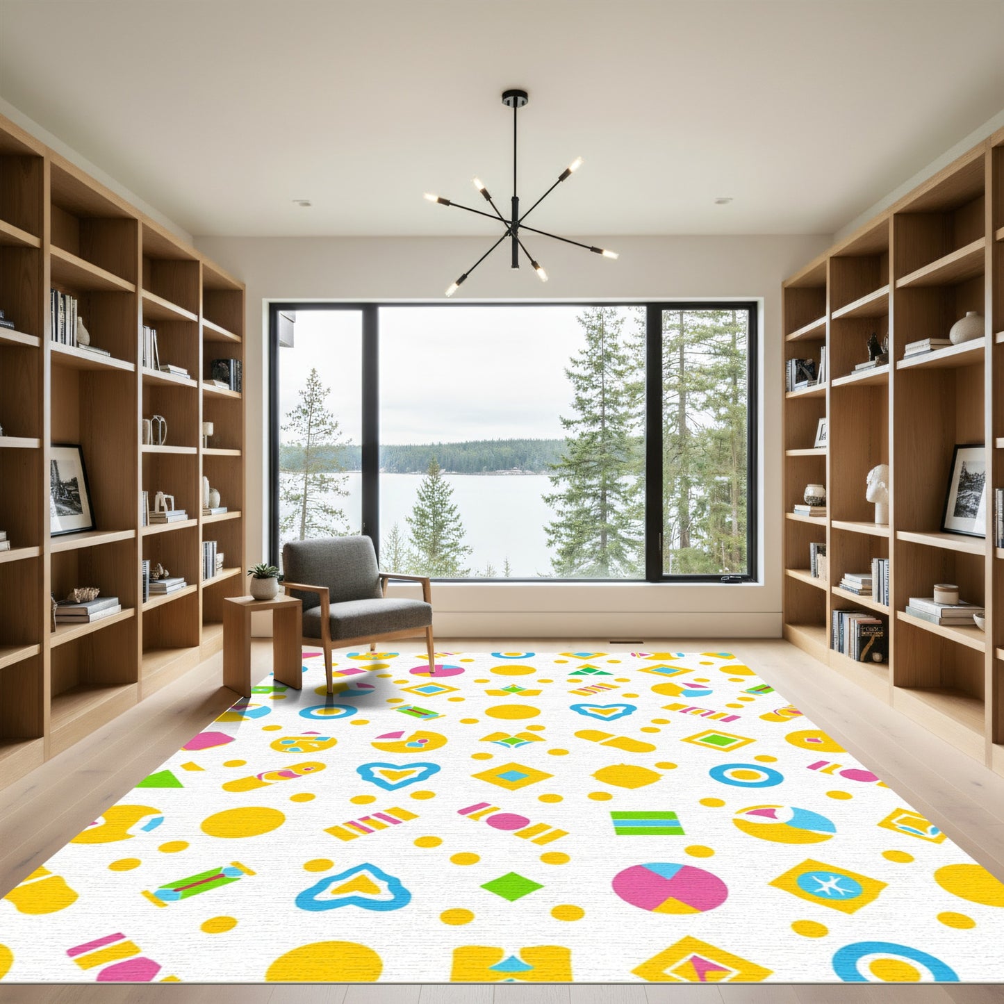 Bright Geometric Shapes Collection Rug