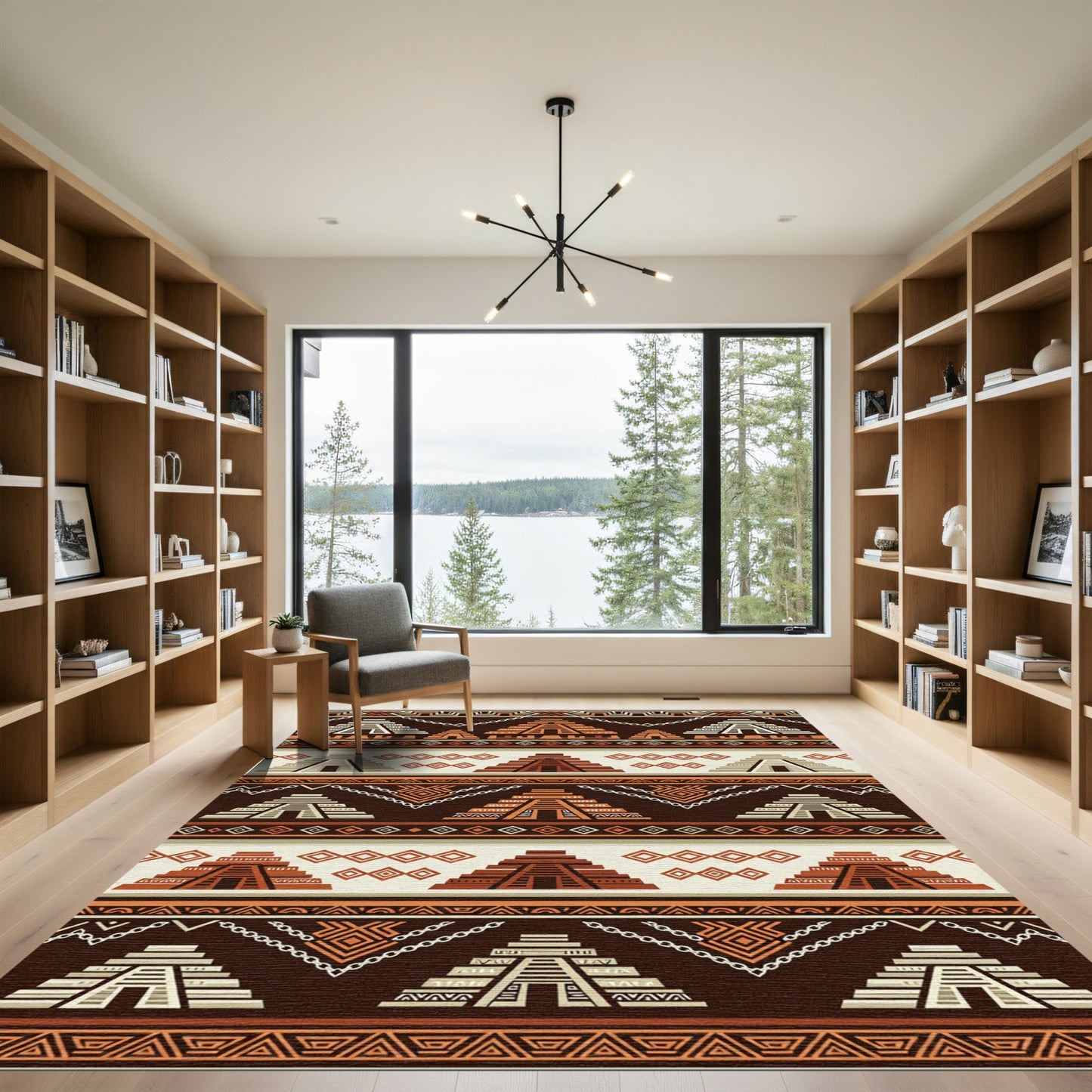 Earth Tones Terraced Pyramid Stripe Rug