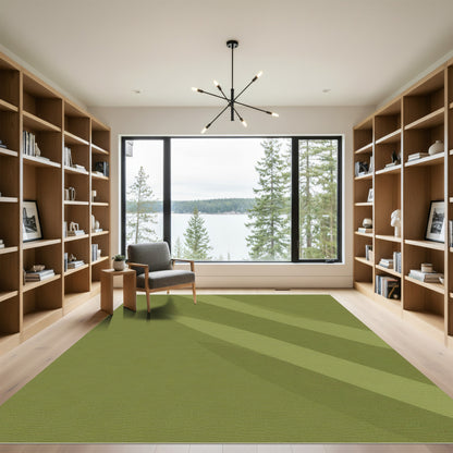 Olive Green Serpentine Stripe Rug