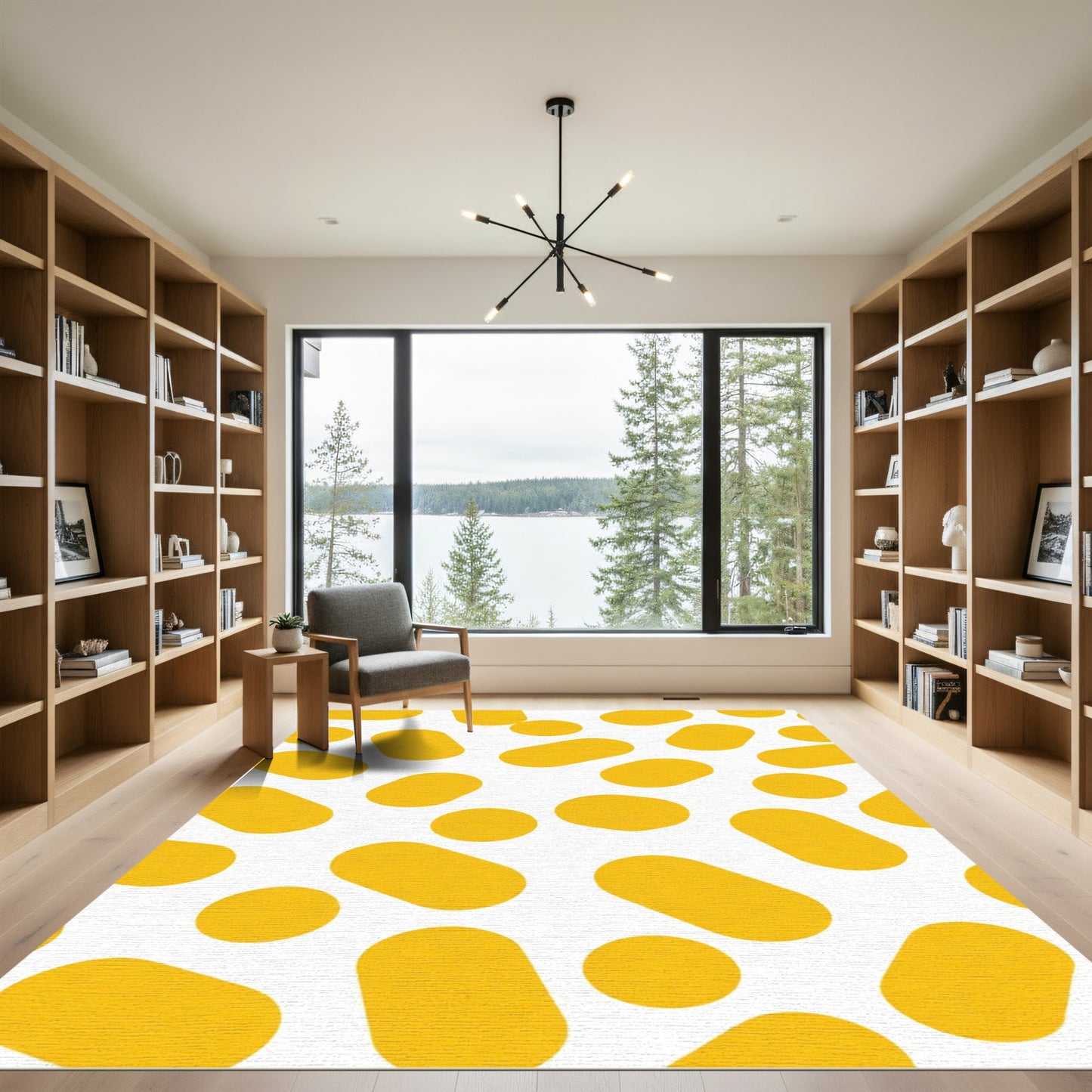 Bright Yellow Capsule Dot Blend Rug
