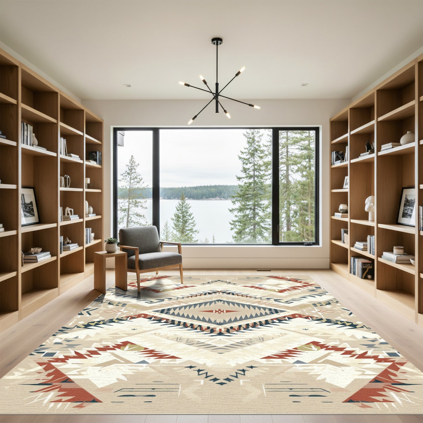 Geometric Diamond Southwest Tribal Arrangement Rug