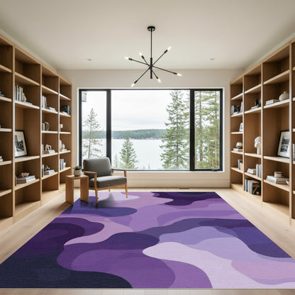 Amethyst Swirl Abstract Organic Shapes Rug