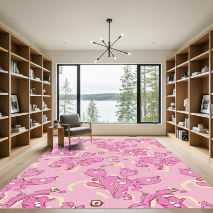 Whimsical Pink Organic Sway Rug