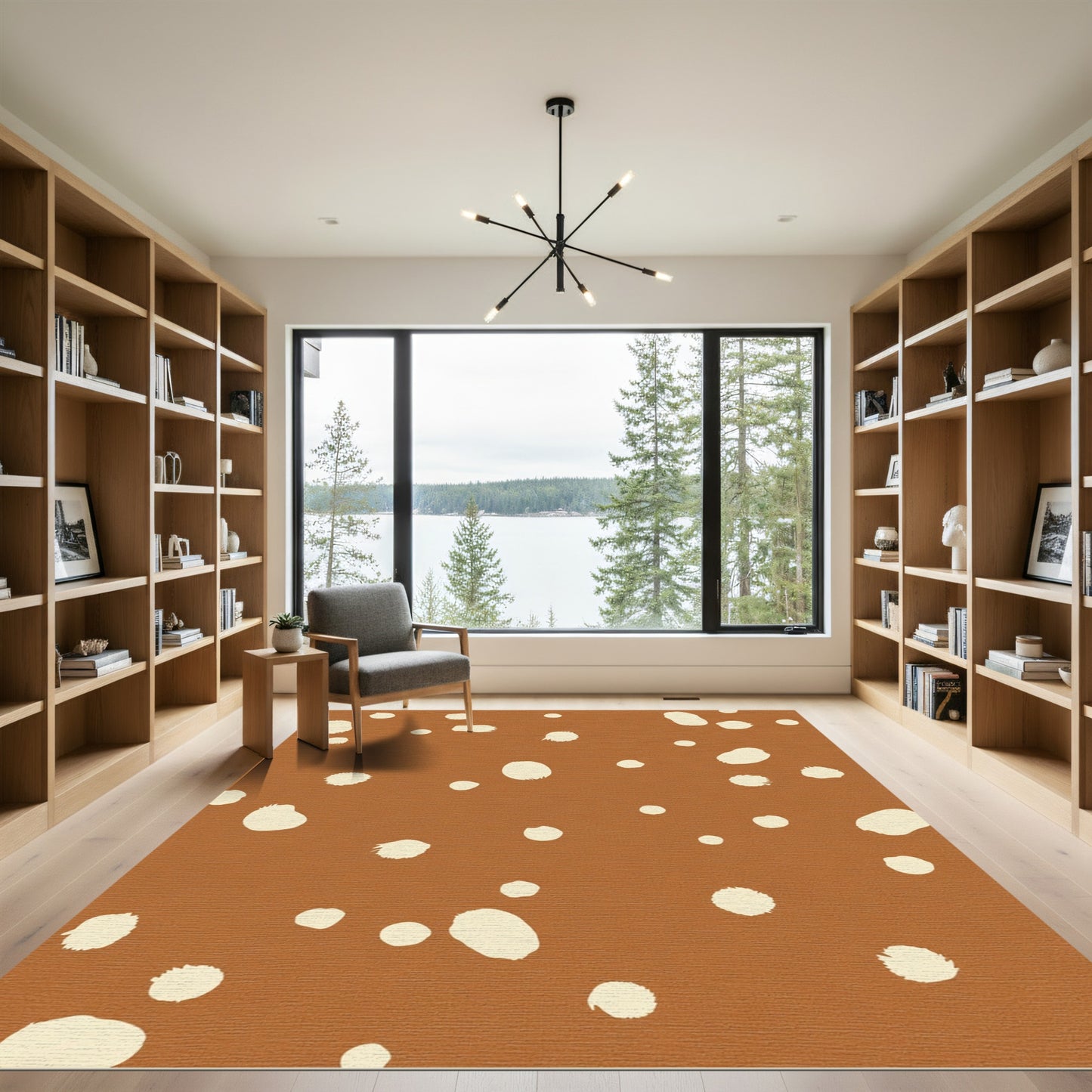 Brown Cream Spotty Dapple Rug