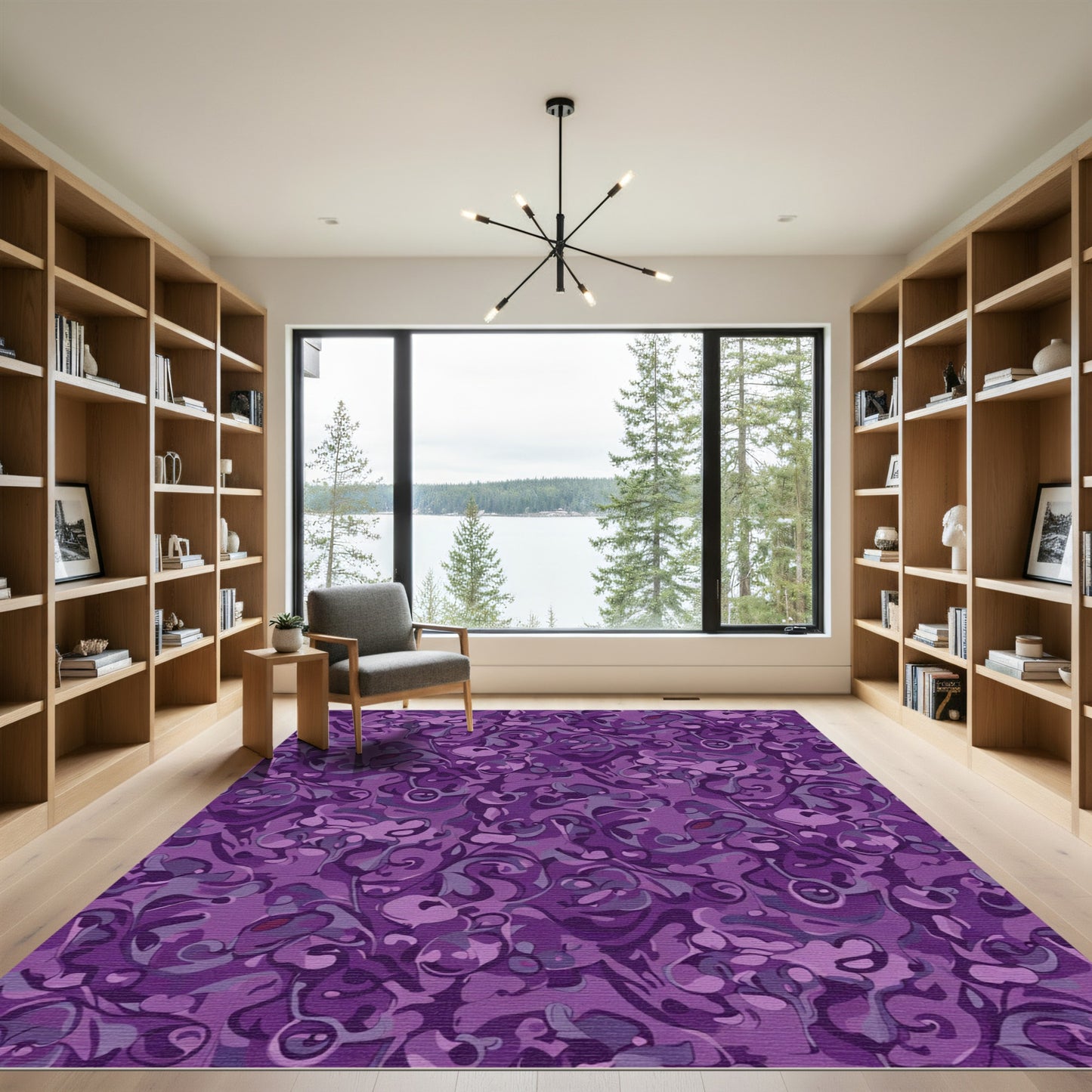 Amethyst Swirl Art Nouveau Rug