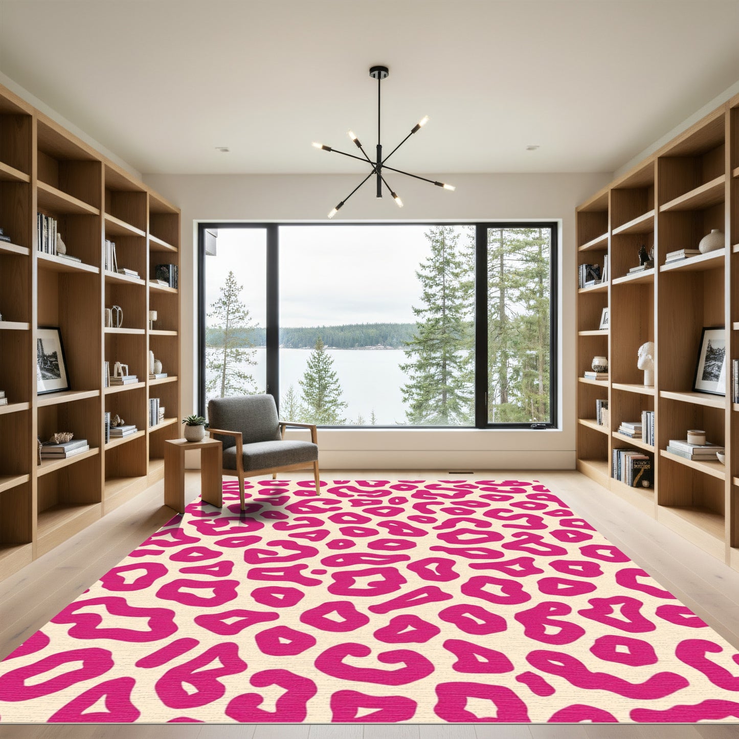 Vibrant Magenta Abstract Spots Rug