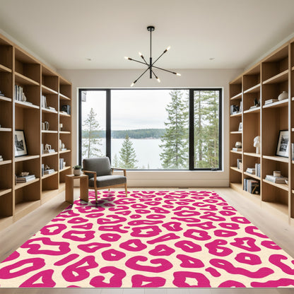 Vibrant Magenta Abstract Spots Rug