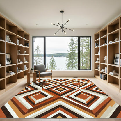 Retro Diamond Stripe Geometric Rug