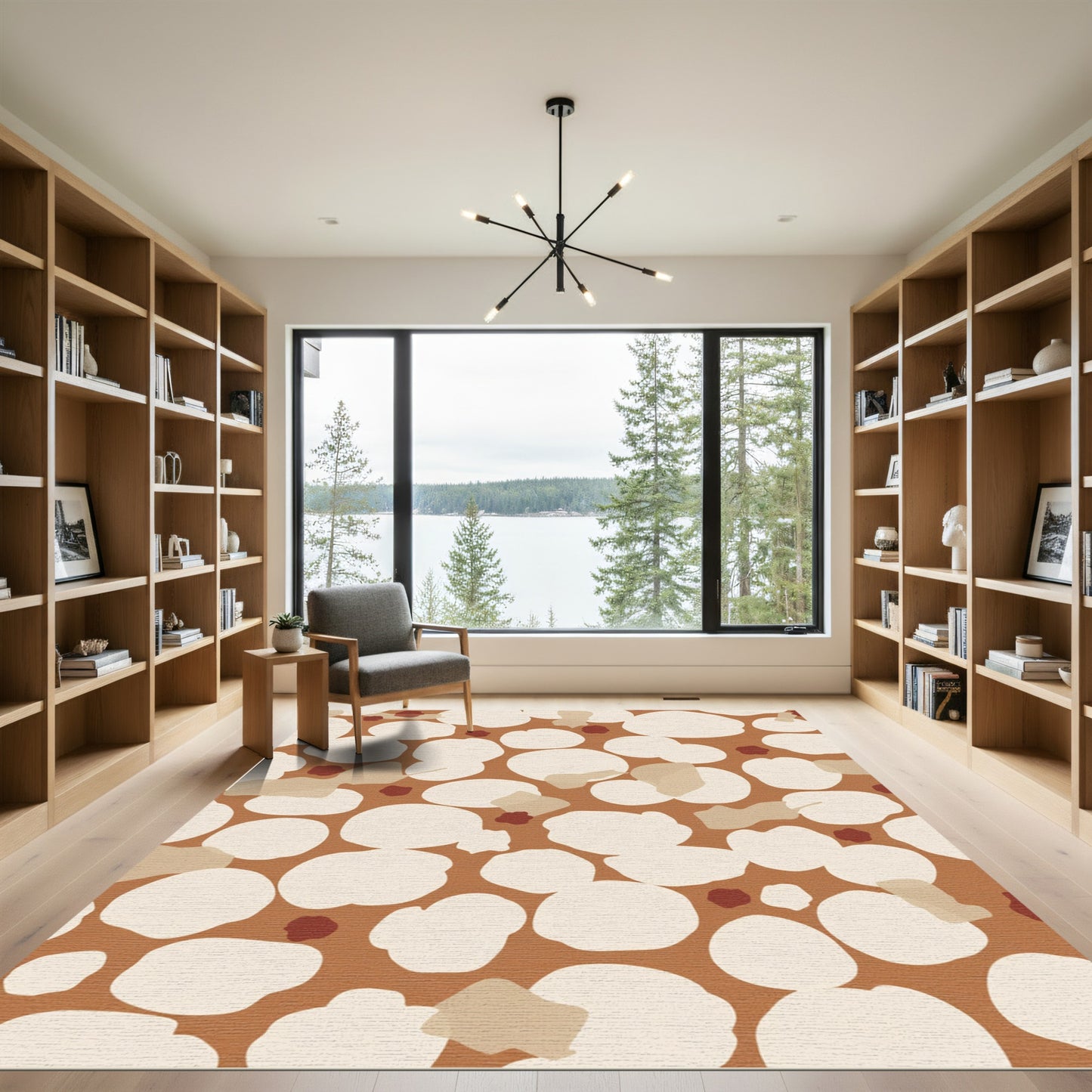 Terracotta Organic Pebble Composition Rug
