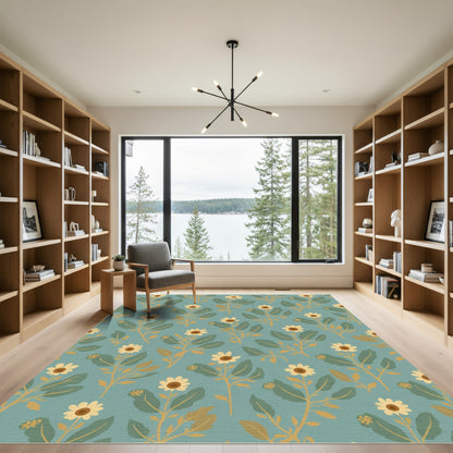 Blue Daisy Botanical Garden Rug