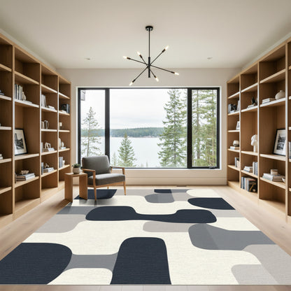 Abstract Mid Century Modern Forms Rug
