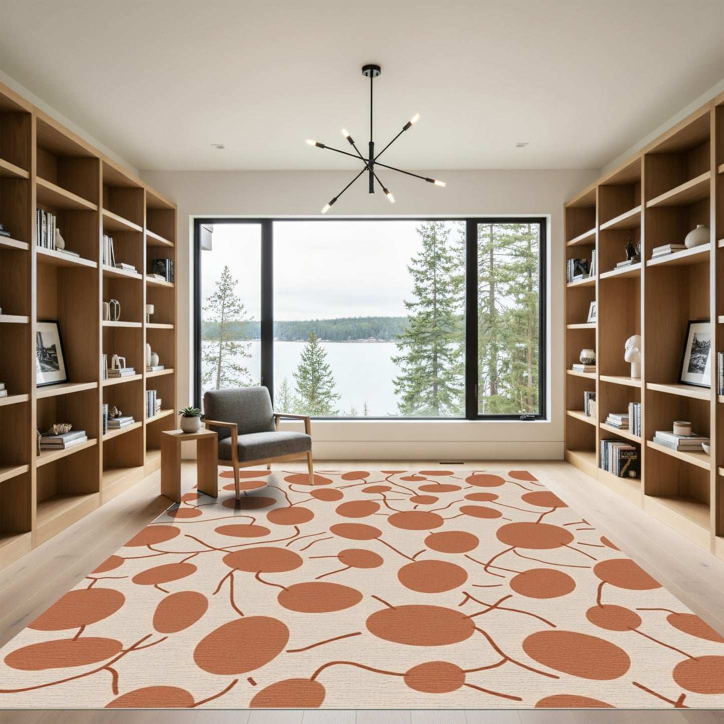 Terracotta Abstract Botanical Connections Rug