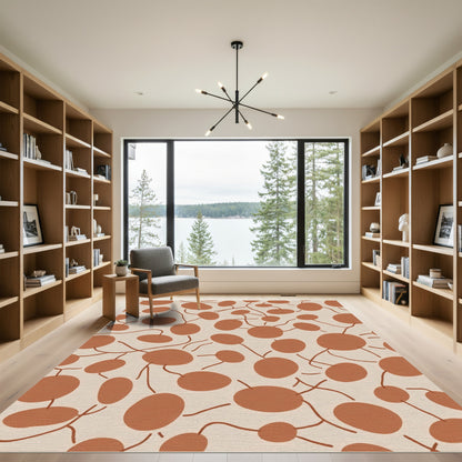 Terracotta Abstract Botanical Connections Rug