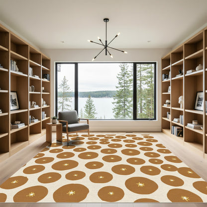 Terracotta Botanical Circle Cluster Rug