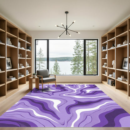 Amethyst Swirling Marble Lines Rug
