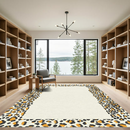 Bold Leopard Spot Border Rug