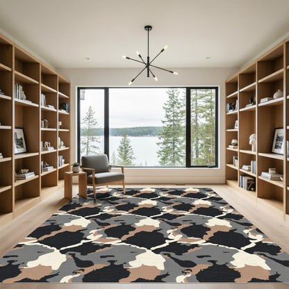 Urban Woodland Camouflage Patchwork Rug