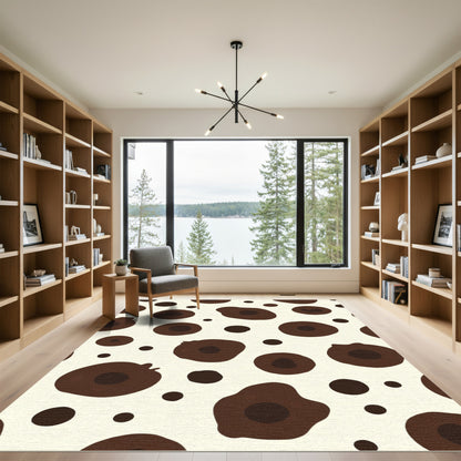 Brown Cream Irregular Dot Rug