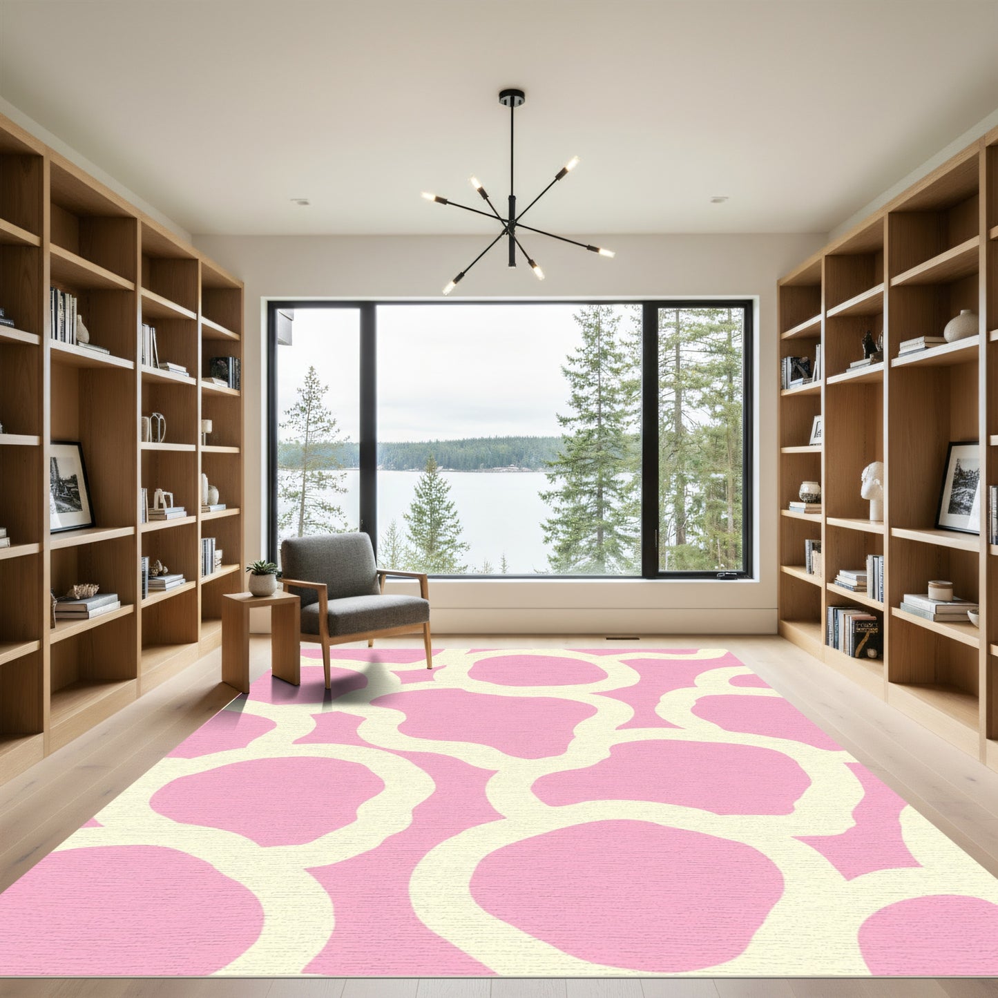 Pink Ivory Organic Blob Rug