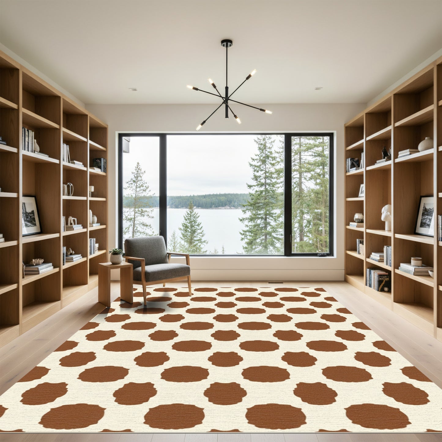Natural Brown Blot Medallion Rug