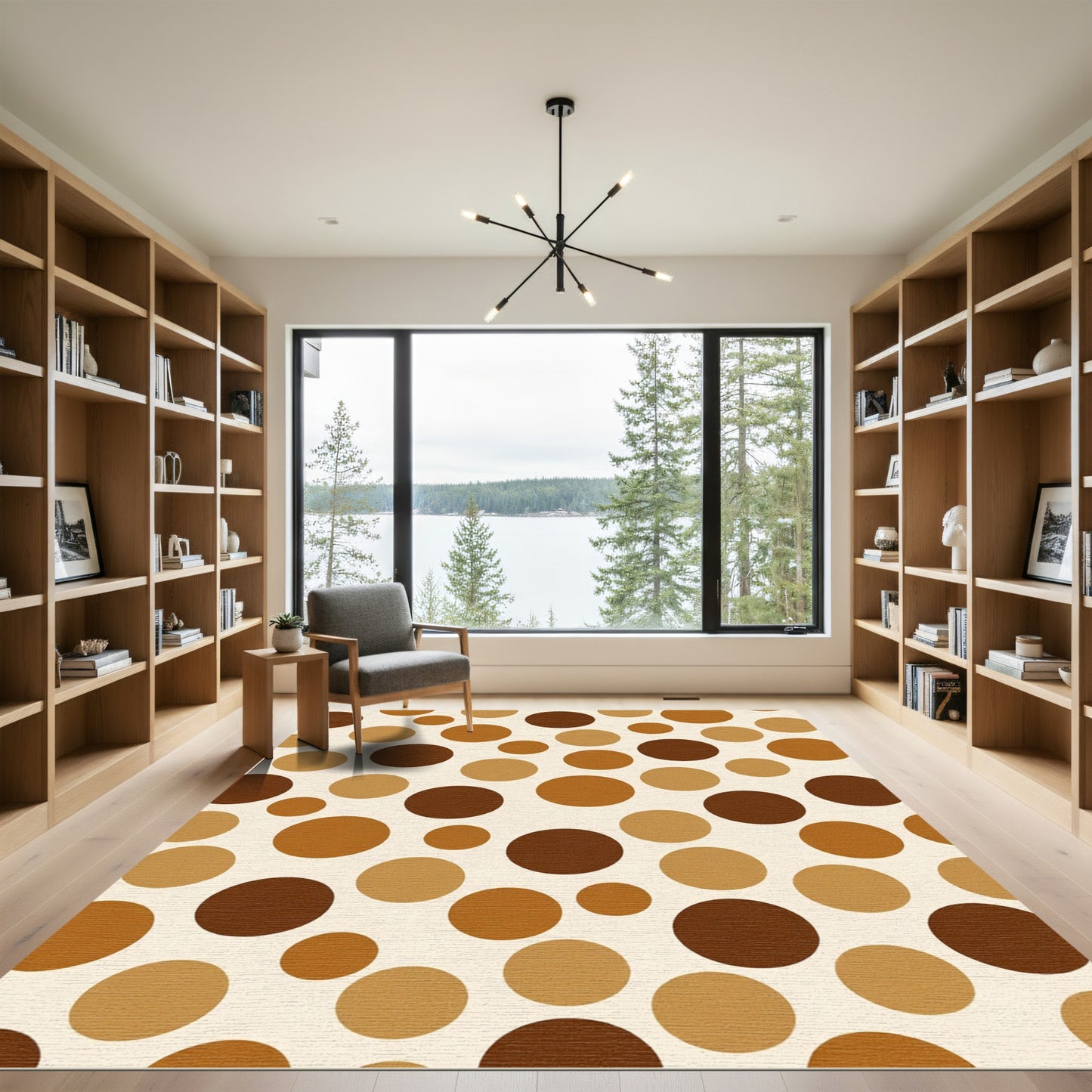 Rich Earthy Tone Polka Dot Rug