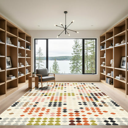 Pixelated Diamond Collage Rug