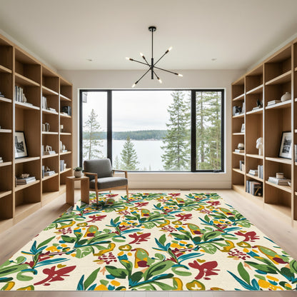 Vibrant Autumn Foliage Botanical Collage Rug