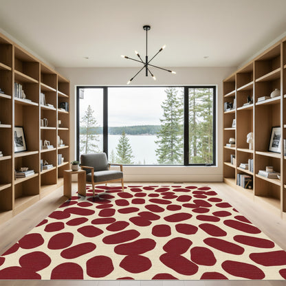Crimson Oval Scatter Rug