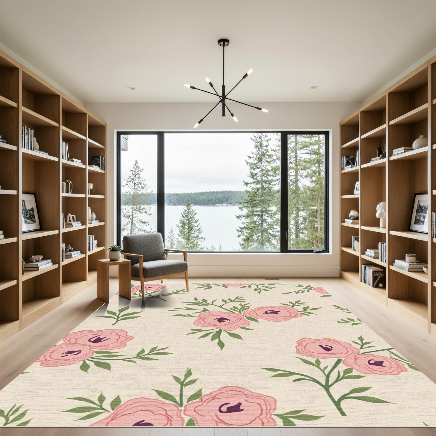 Soft Pink Blossoms Garden Rug