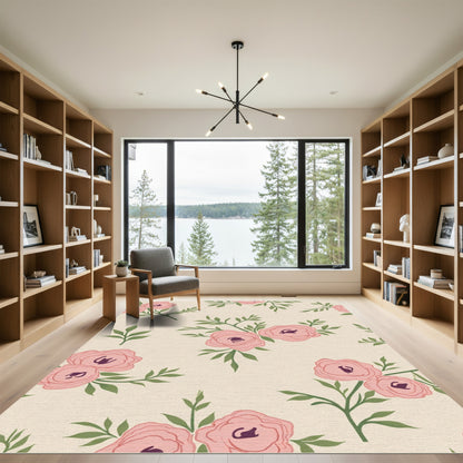 Soft Pink Blossoms Garden Rug
