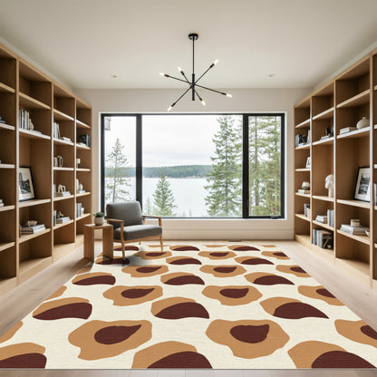 Organic Ochre Brown Composition Rug