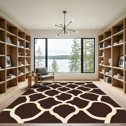 Bold Brown Giraffe Spot Overlay Rug